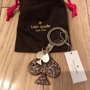 Kate Spade | Pink sparkle glitter key fob